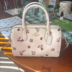 Coach Cream Floral Satchel